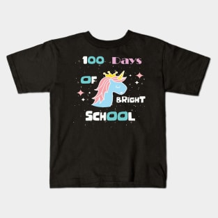 100 Days of Bright School Unicorn Shirt for Teacher or Child Kids T-Shirt